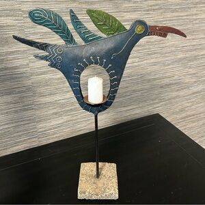 Colorful Bird Scandinavian Metal Candle Holder